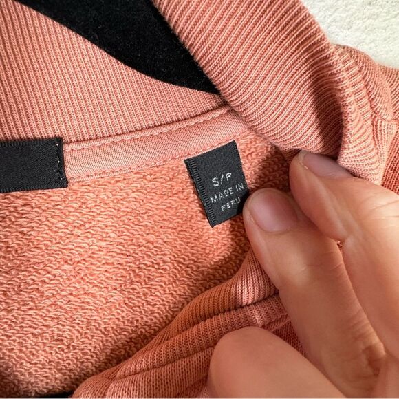 ATM Anthony Thomas Melillo French Cotton Terry 1/4 Zip Sweatshirt Pink Small - Picture 4 of 6